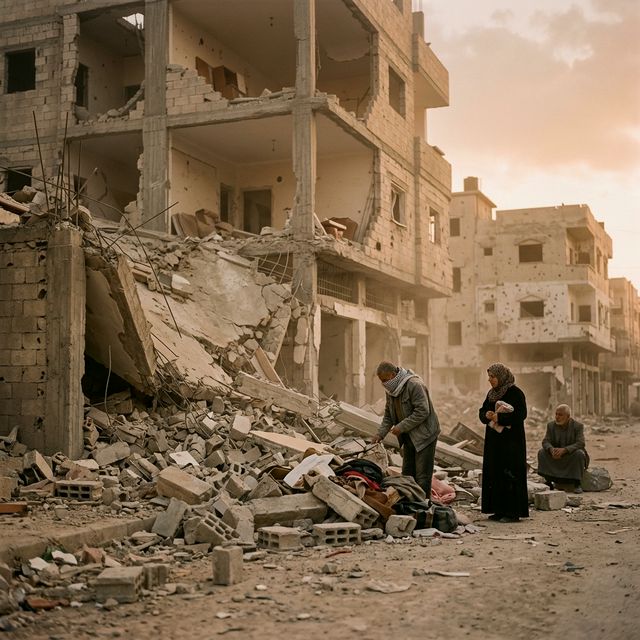 Destroyed residential area
